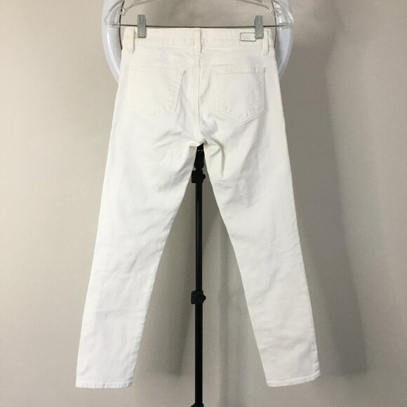 PAIGE Premium Denim Optic White KYLIE CROP 5 Pocket Logo Hardware Jeans - Picture 8 of 13